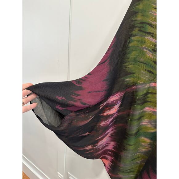 NWOT Zara Green and Pink asymmetrical Kaftan Coverup Summer Caftan - Picture 5 of 9